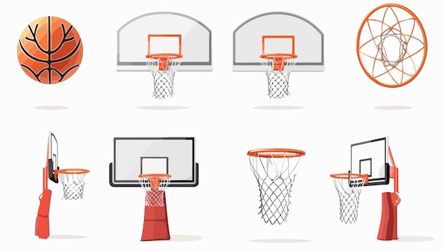 Vector basketball hoop vector collage isolated on white background