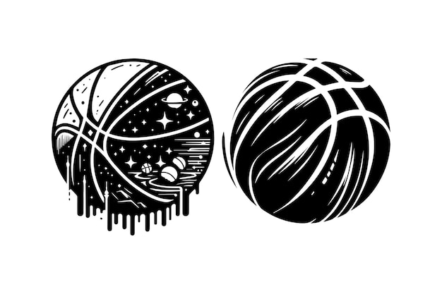 Vector basketball icon silhouette vector illustration art