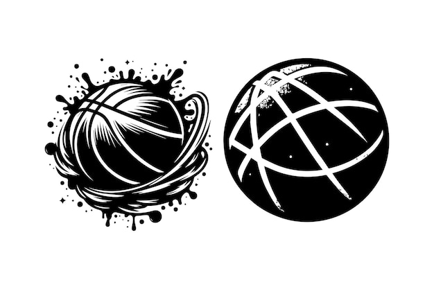 Vector basketball icon vector silhouette illustration artwork