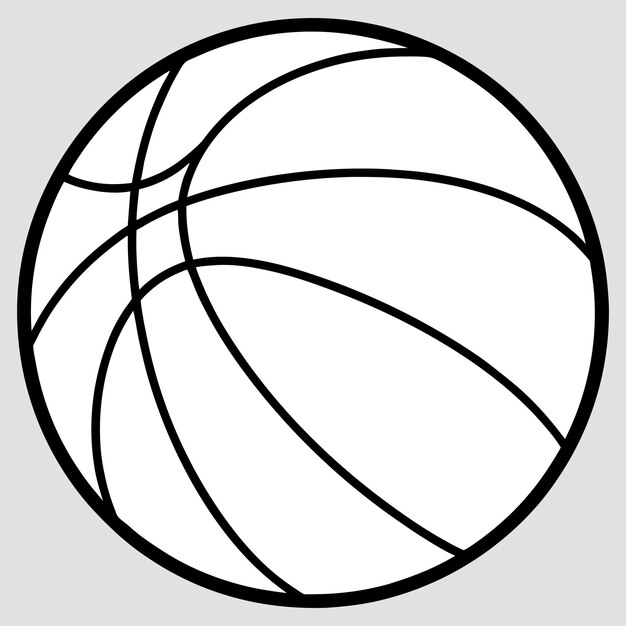 Vector a basketball is drawn on a gray background with a black outline