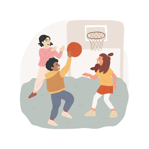 Vector basketball isolated cartoon vector illustration