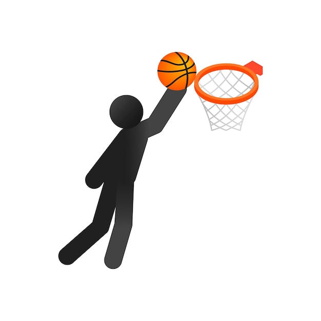 Basketball isometric 3d icon on a white background