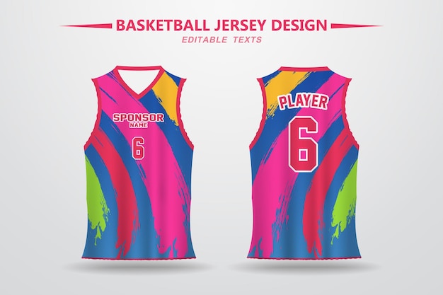 Basketball Jersey Design and template for printing