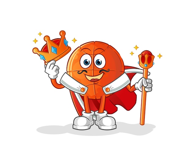 Basketball king vector. cartoon character