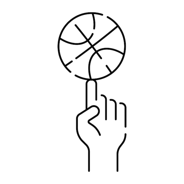 Basketball line icon Vector sign sport symbol league isolated