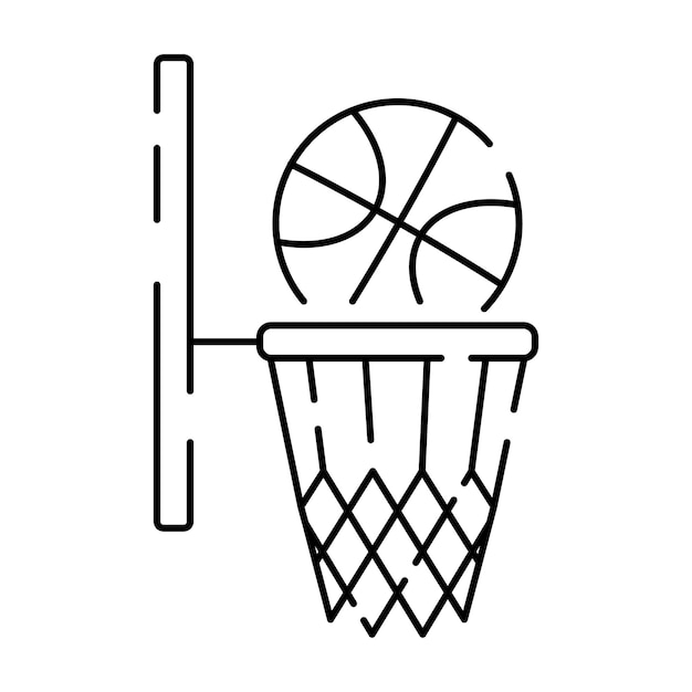 Basketball line icon Vector sign sport symbol league isolated