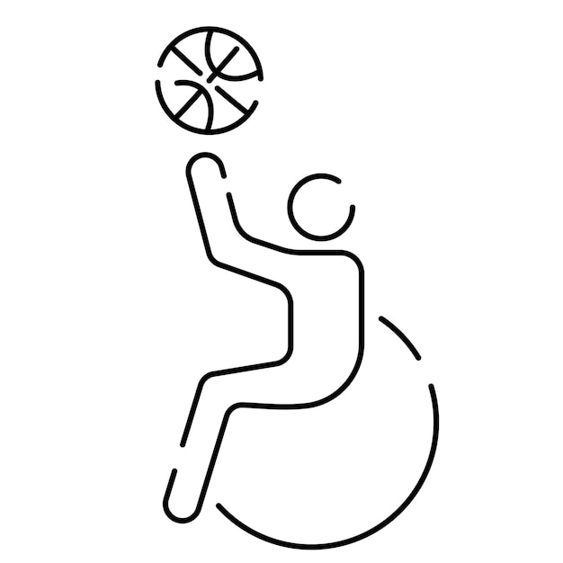 Basketball line icon Vector sign sport symbol league isolated