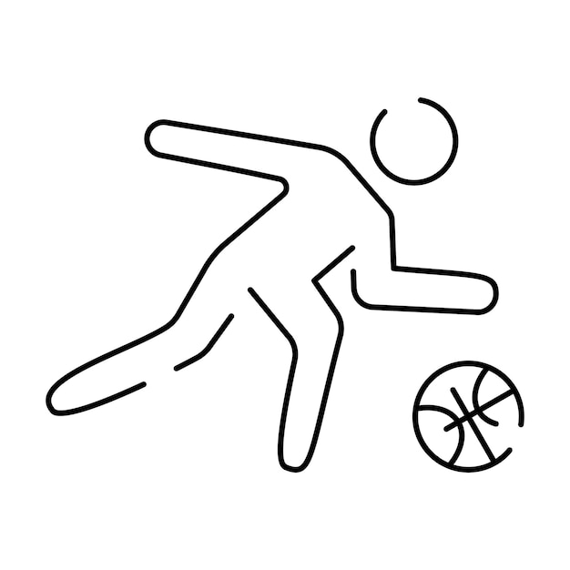 Basketball line icon Vector sign sport symbol league isolated