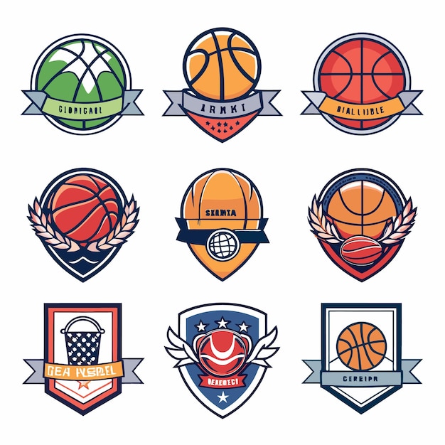 Basketball Logos Collection Unique Emblems for Sports Teams and Branding