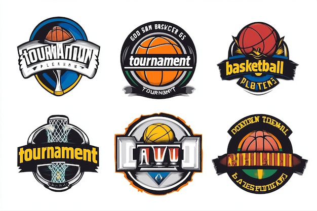 Vector basketball logos and crests design set