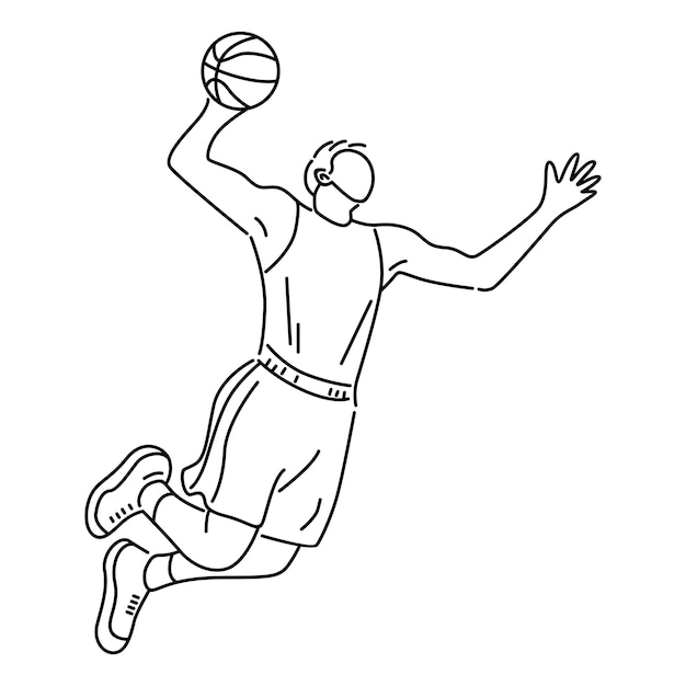 Basketball player dunking