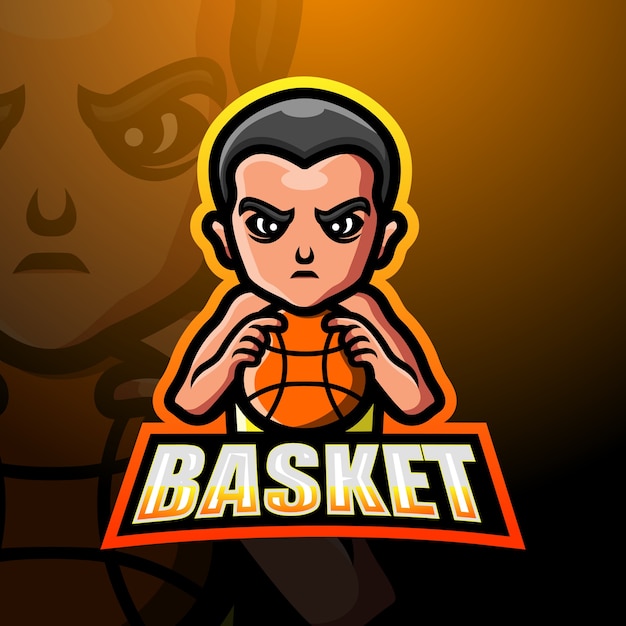 Basketball player mascot illustration