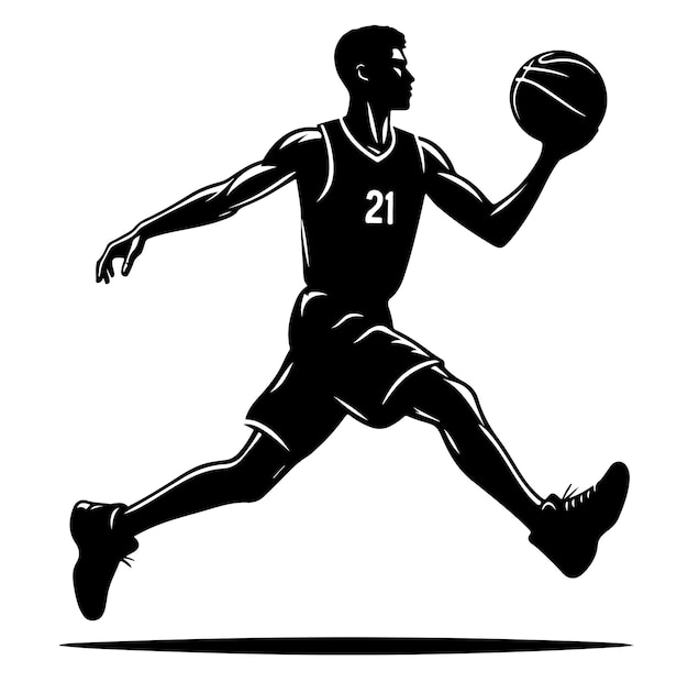 Basketball player silhouette vector illustration