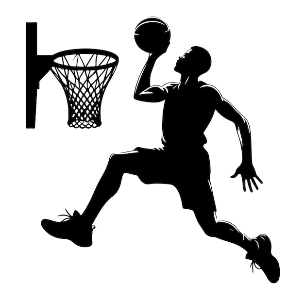 Basketball player silhouette vector illustration