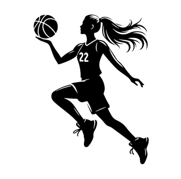 Basketball player silhouette vector illustration