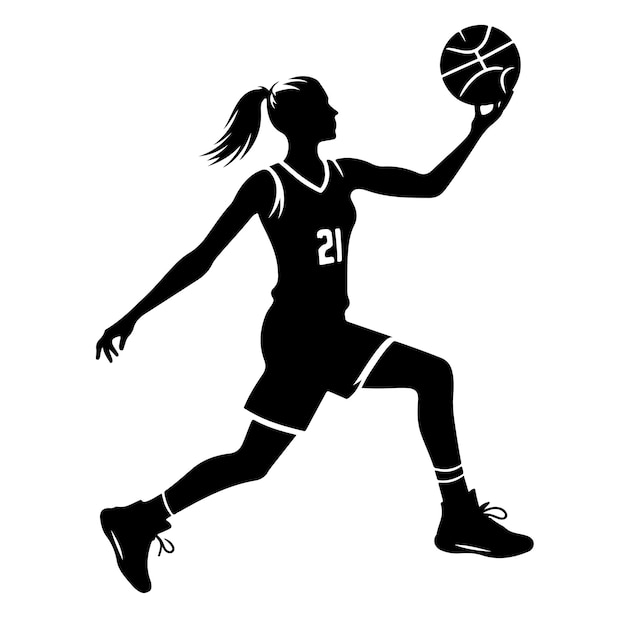 Basketball player silhouette vector illustration