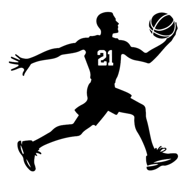 Basketball player silhouette vector illustration