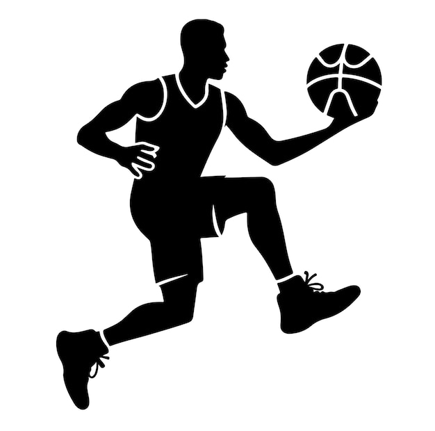 Basketball player silhouette vector illustration