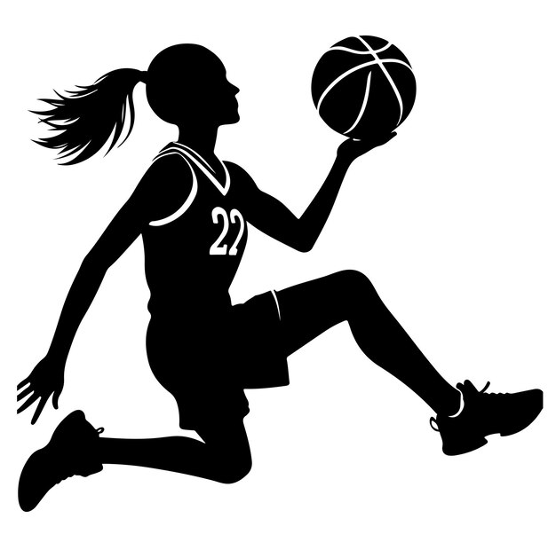 Basketball player silhouette vector illustration