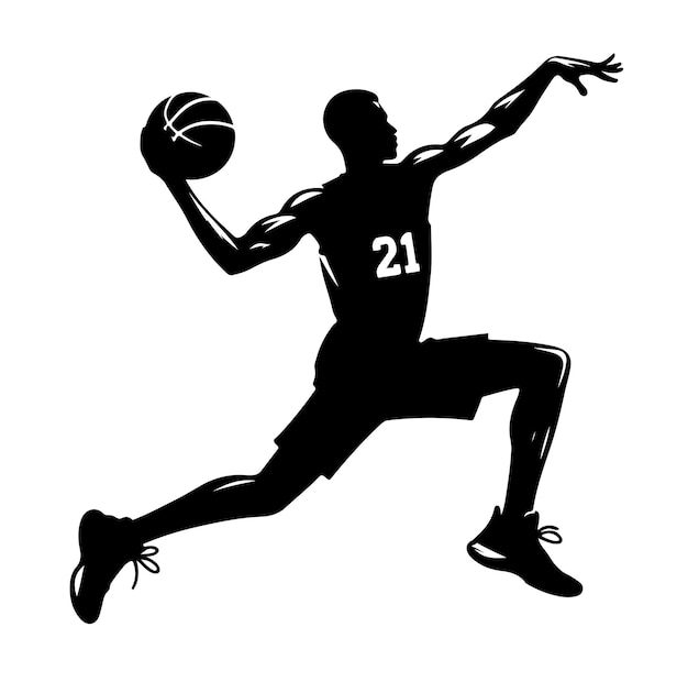 Basketball player silhouette vector illustration