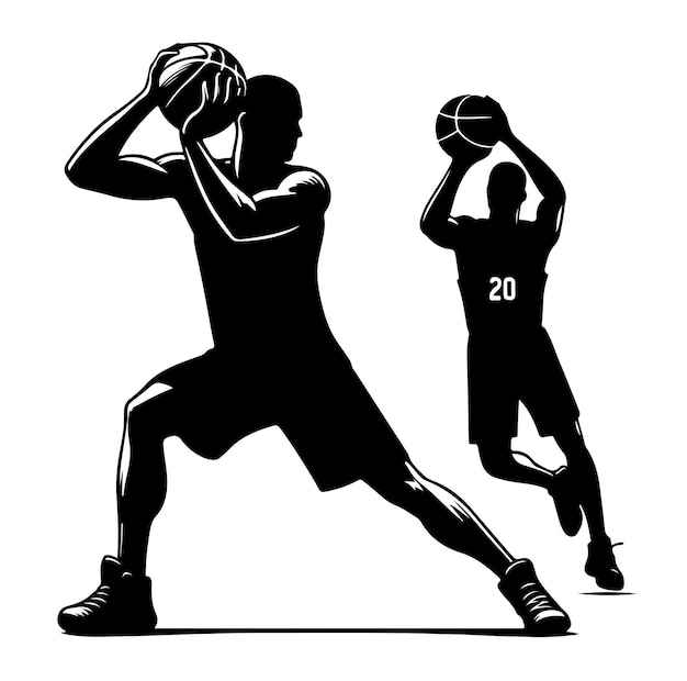 Basketball player silhouette vector illustration