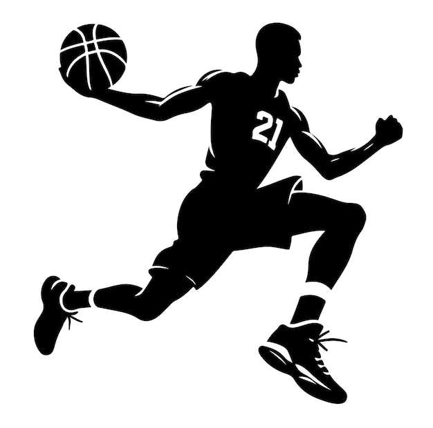 Basketball player silhouette vector illustration