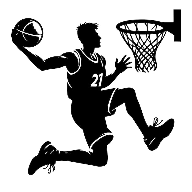 Basketball player silhouette vector