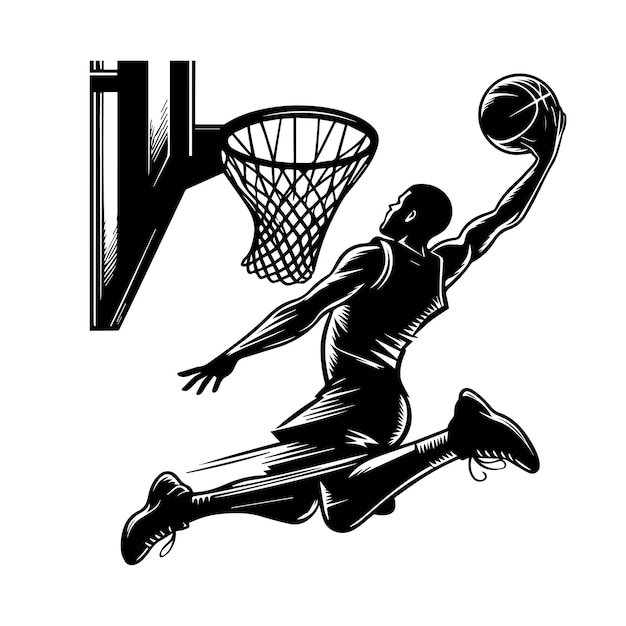 Basketball player silhouette vector