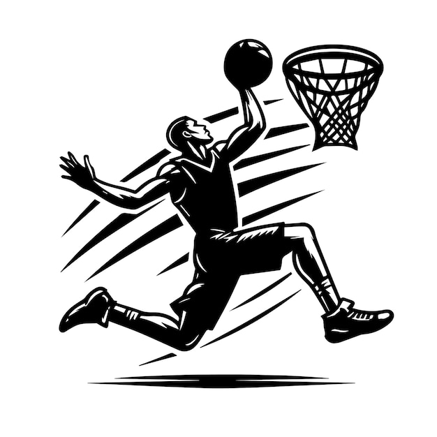 Basketball player silhouette vector