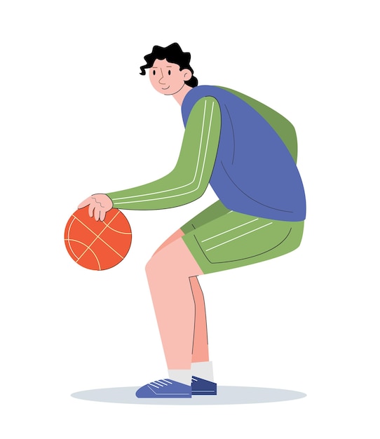 basketball player with ball vector illustration