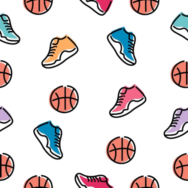 basketball seamless pattern background design