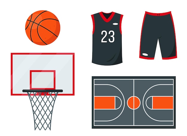 Basketball set. Sport equipment and accessories