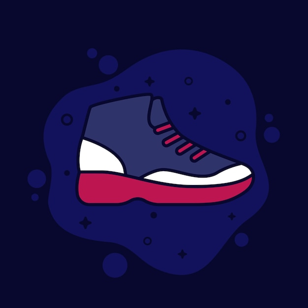 Basketball shoe high top sneakers vector icon