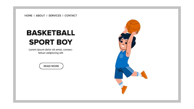 Basketball sport boy vector