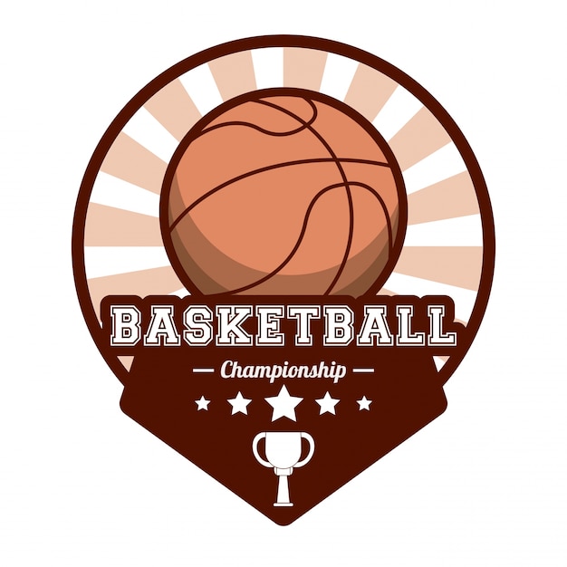 Basketball sport championship stamp image 