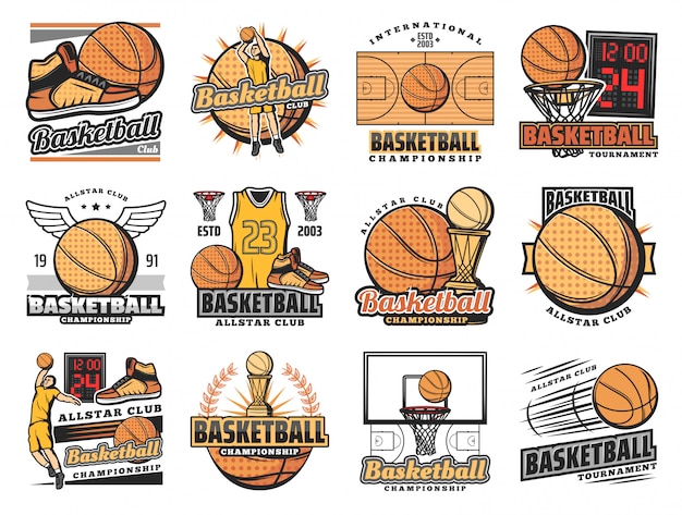 Basketball sport club, streetball team badges