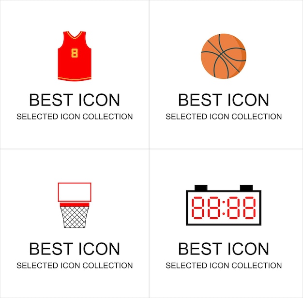 basketball sport icon set for digital and print use