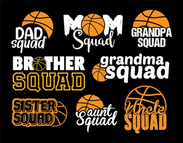 Basketball Squad T shirt Design Bundle Basketball shirt Vector Basketball T shirt design Collection