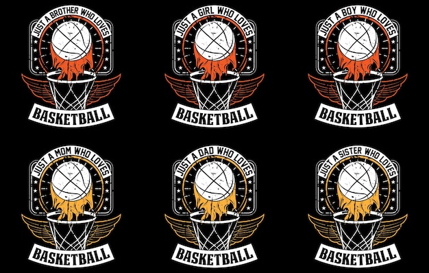 Basketball t-shirt design bundle, Basketball Custom graphic t-shirt set, Basketball game vector