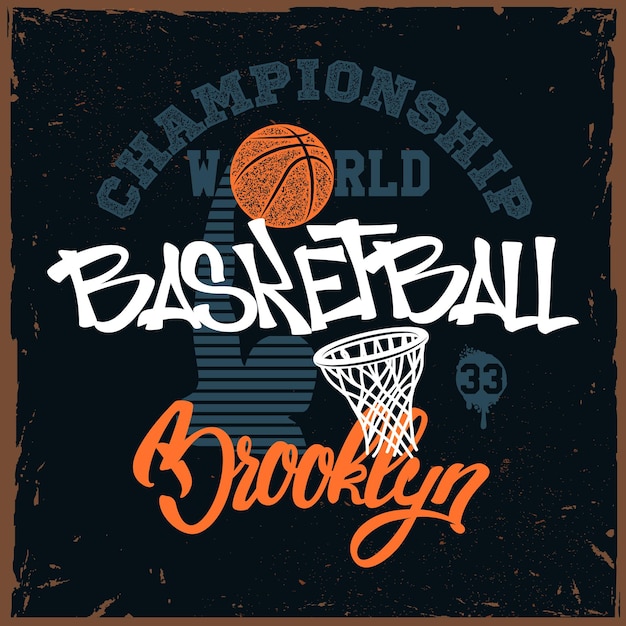 Vector basketball t-shirt print design for apprel.