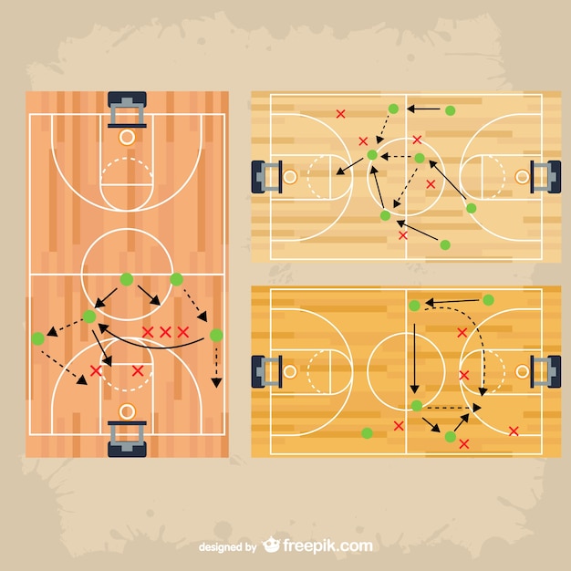 Vector basketball tactic game strategy vector