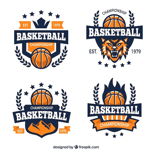 Vector basketball team logos