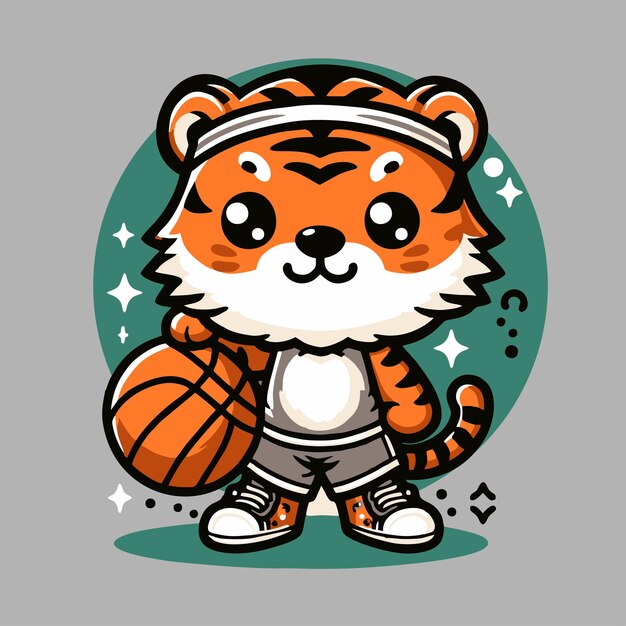 Vector basketball tiger cub