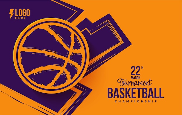 Basketball tournament background Abstract sport symbol template design Banner for sport event