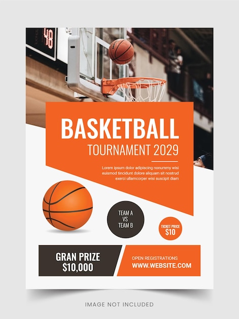 Vector basketball tournament posters basketball flyer a4 flyer