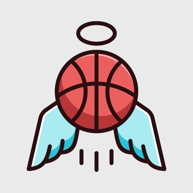 Basketball with Angel wings sports logo vector template