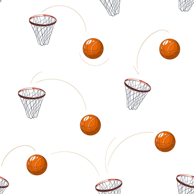 Basketballs Seamless pattern Vector sport game illustration