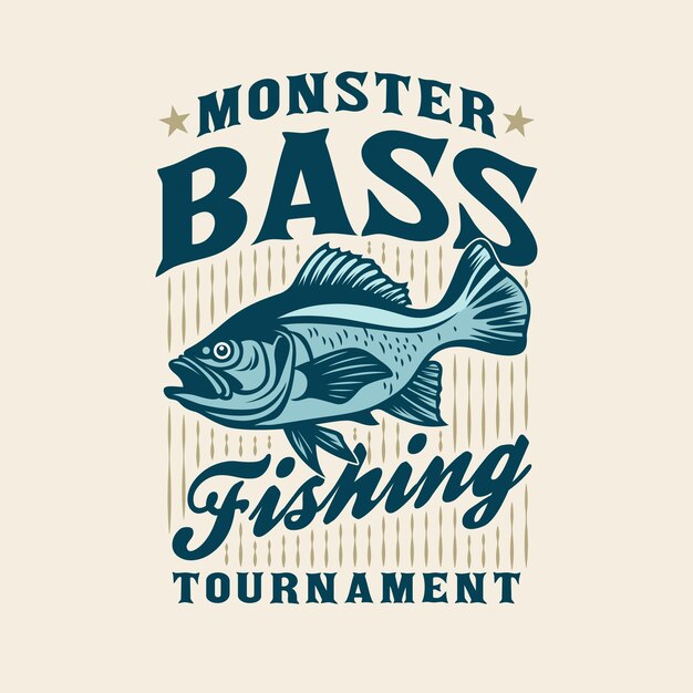 Vector bass fishing club tournament logo