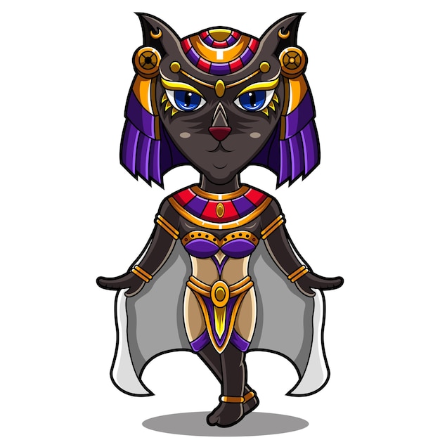 Bastet chibi mascot logo design