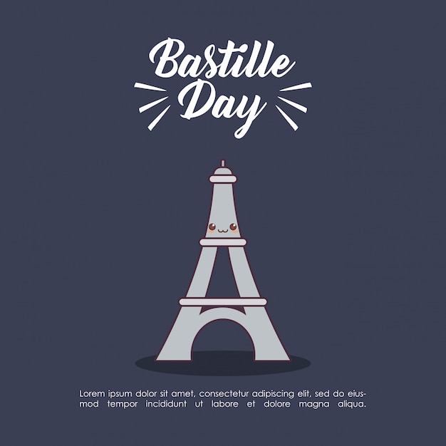 Bastille day celebration with eiffel tower